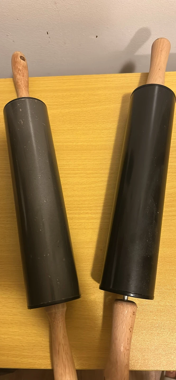 Set of 2 Rolling Pins with Wooden Handles