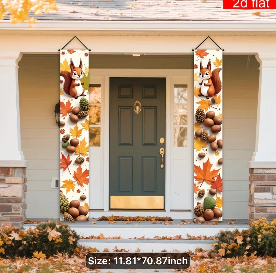 Autumn Squirrel Door Banners (Set of 2)