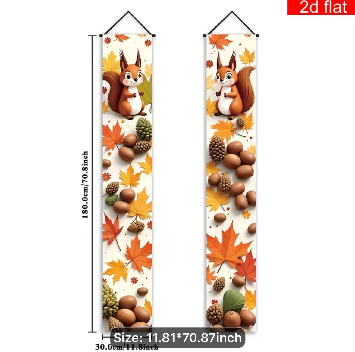 Autumn Squirrel Door Banners (Set of 2) - photo 2