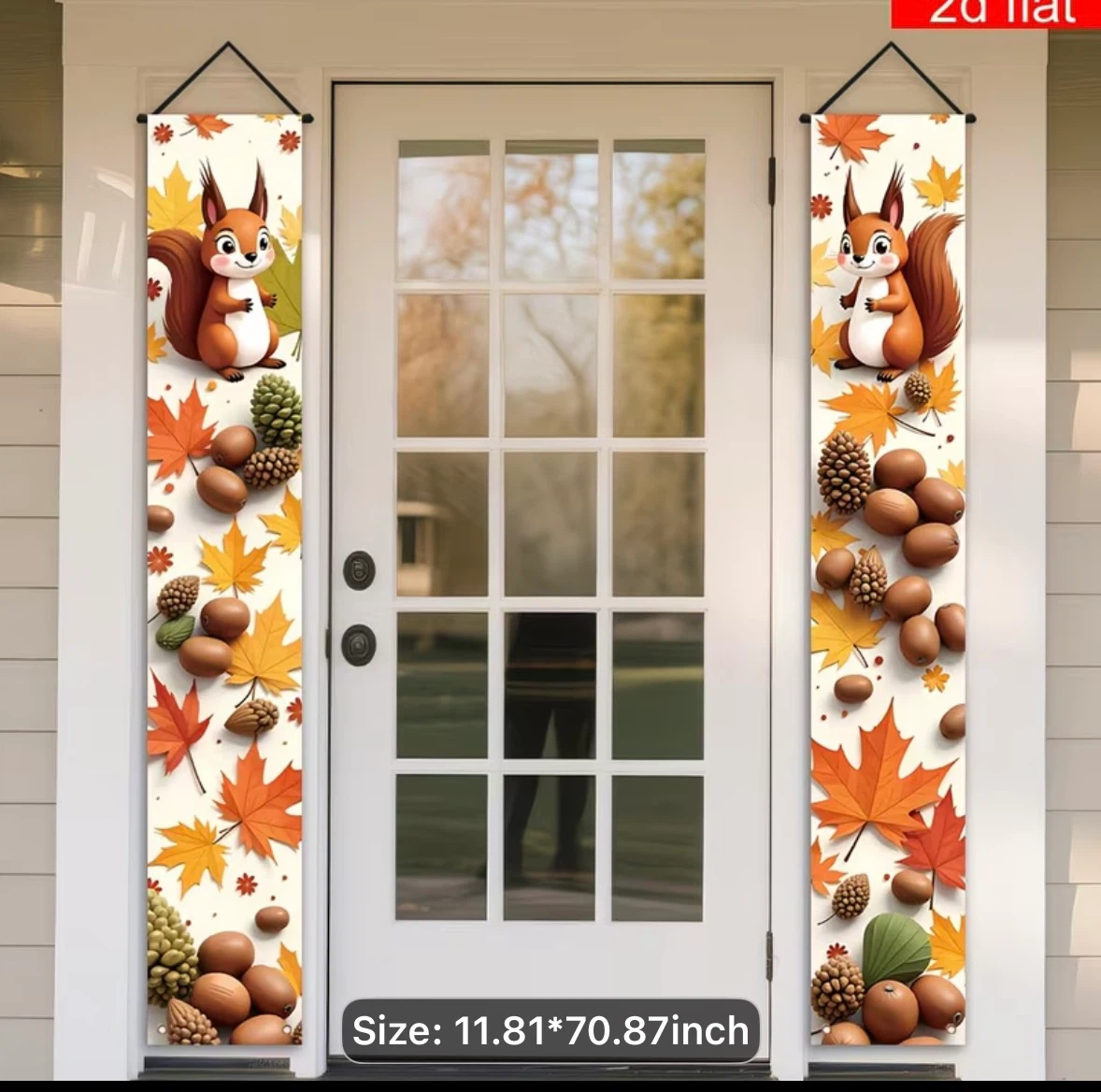 Autumn Squirrel Door Banners (Set of 2) - photo 3
