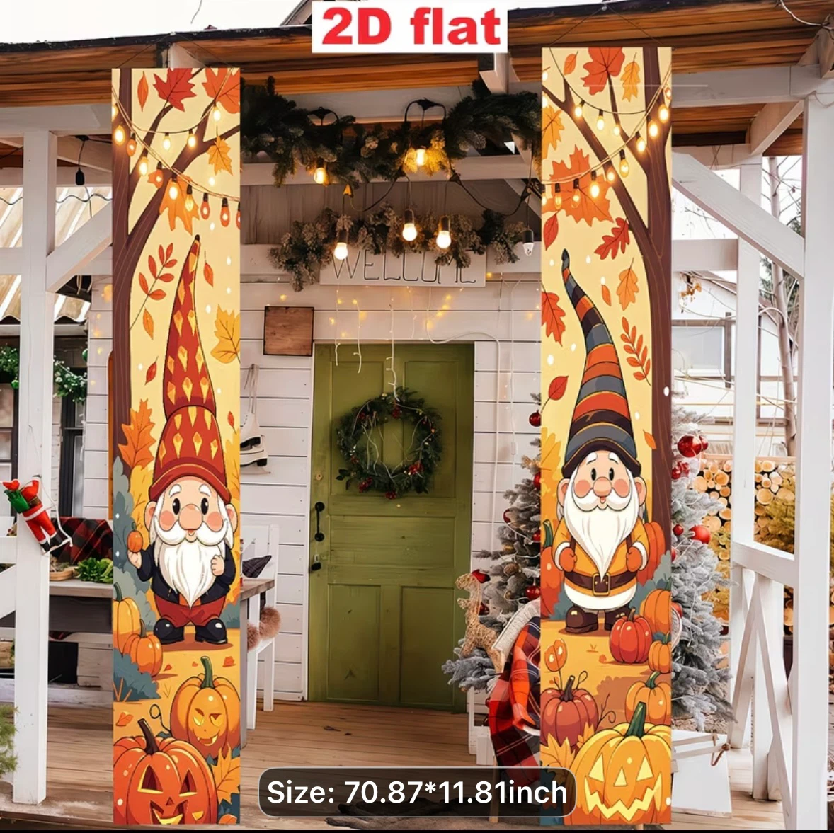 Fall Gnome Porch Banners
