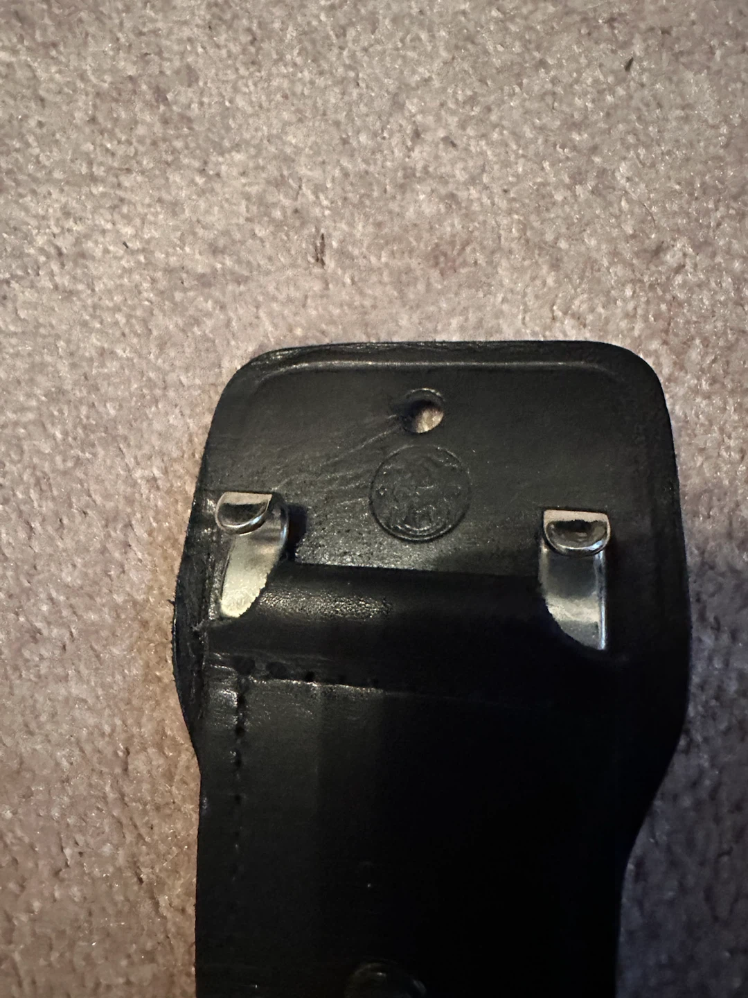 Vintage Security/police Black Embossed Leather Belt - photo 4