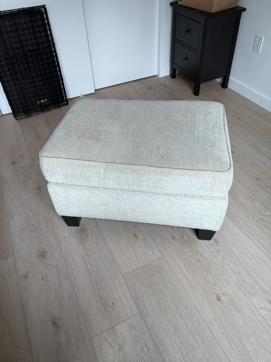 Cream Fabric Armchair with Ottoman - photo 2