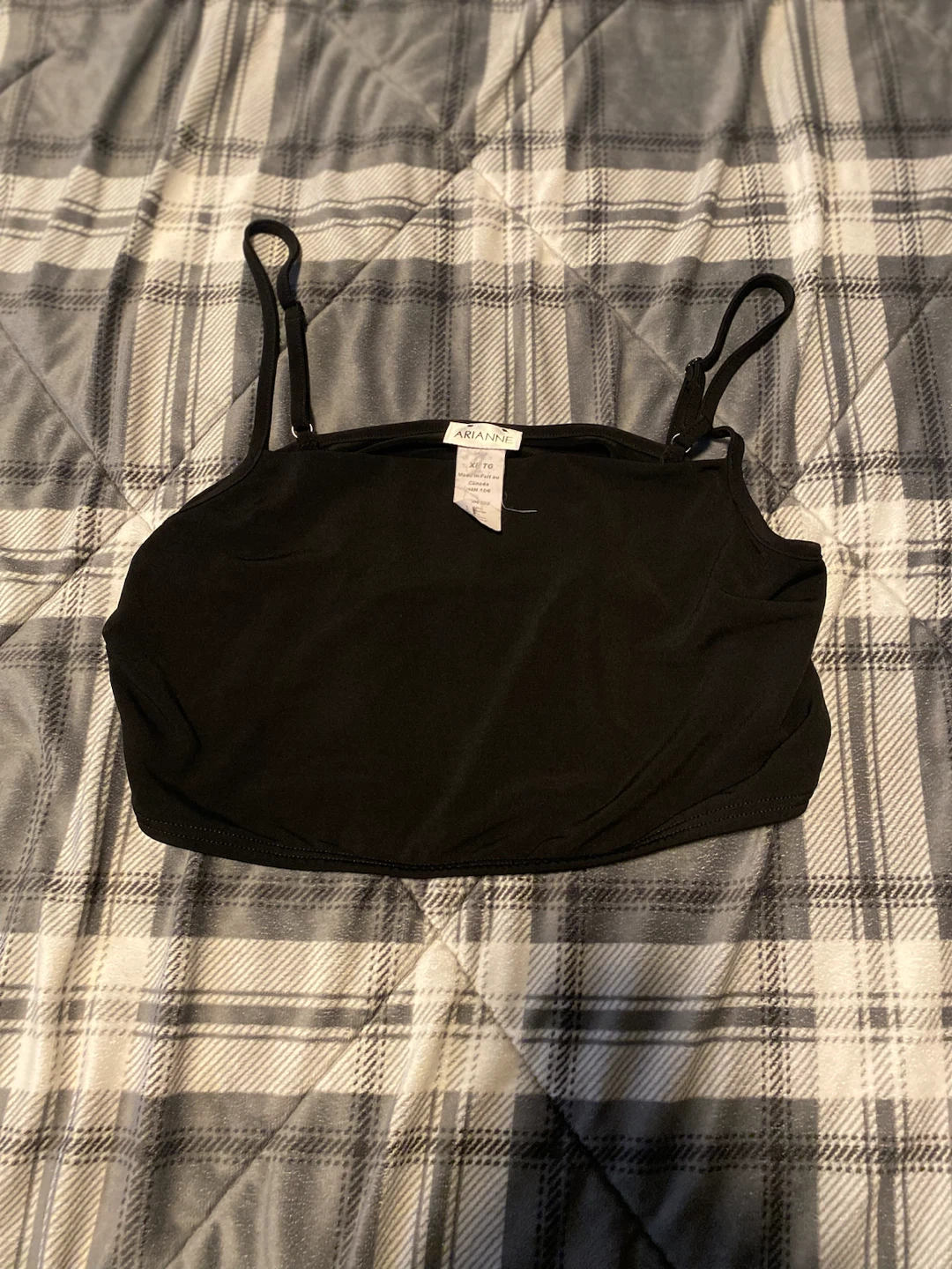 Arianne Black Spaghetti Strap Crop Top Size XL