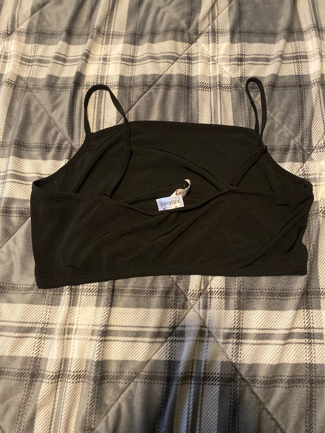 Arianne Black Spaghetti Strap Crop Top Size XL - photo 3