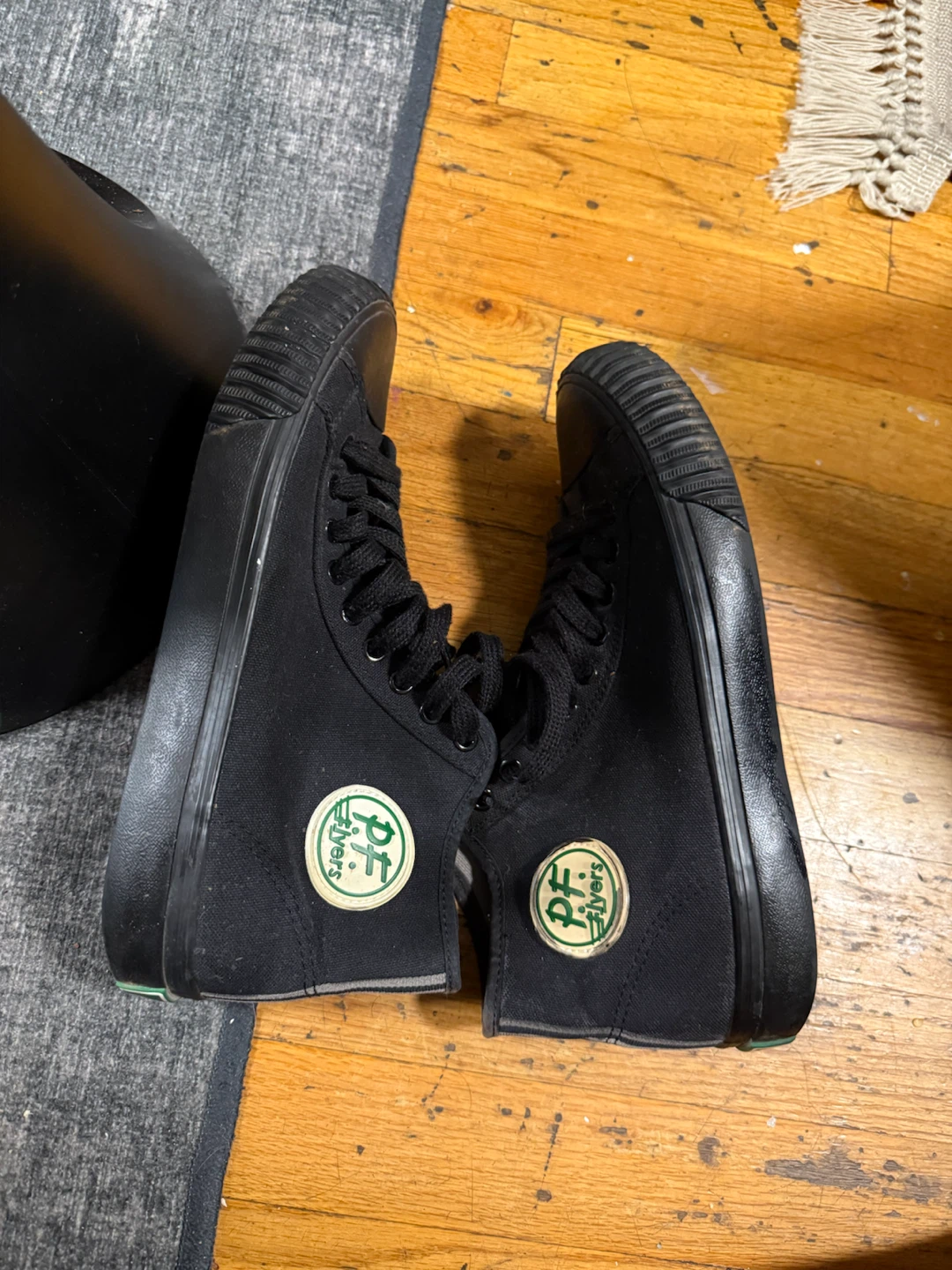 PF Flyers Black High-Top Canvas Sneakers
