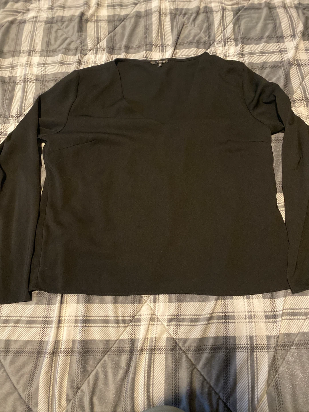 DYNAMITE Black Long Sleeve Top Size Large