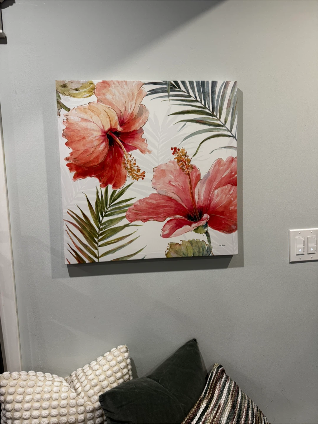 Canvas Wall Art - Hibiscus Floral Print
