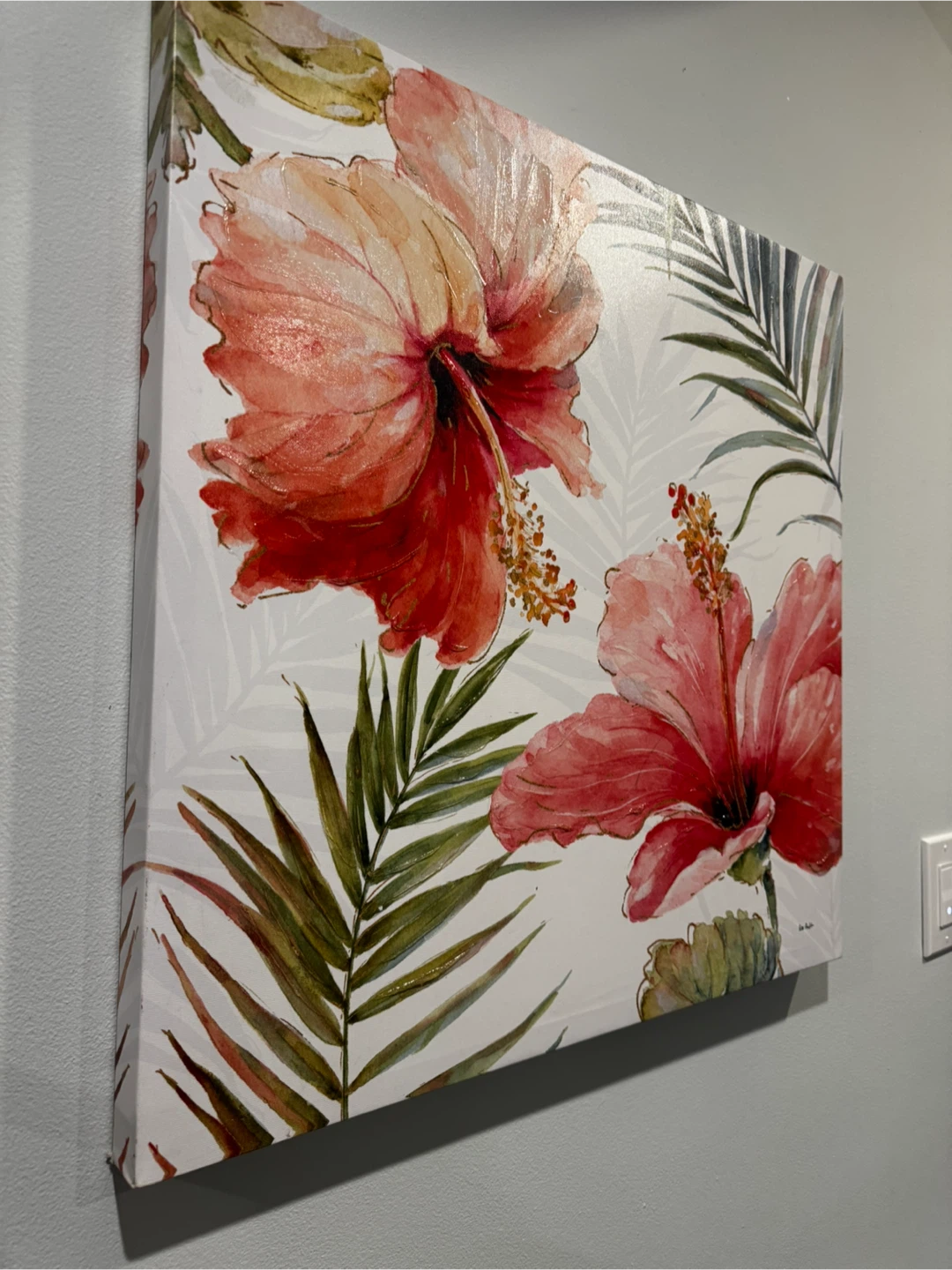 Canvas Wall Art - Hibiscus Floral Print - photo 2