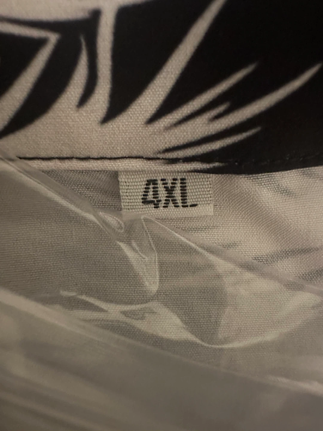 Men's Button-Up Hawaiian Shirt - Black/White Palm Trees - 4XL - photo 3
