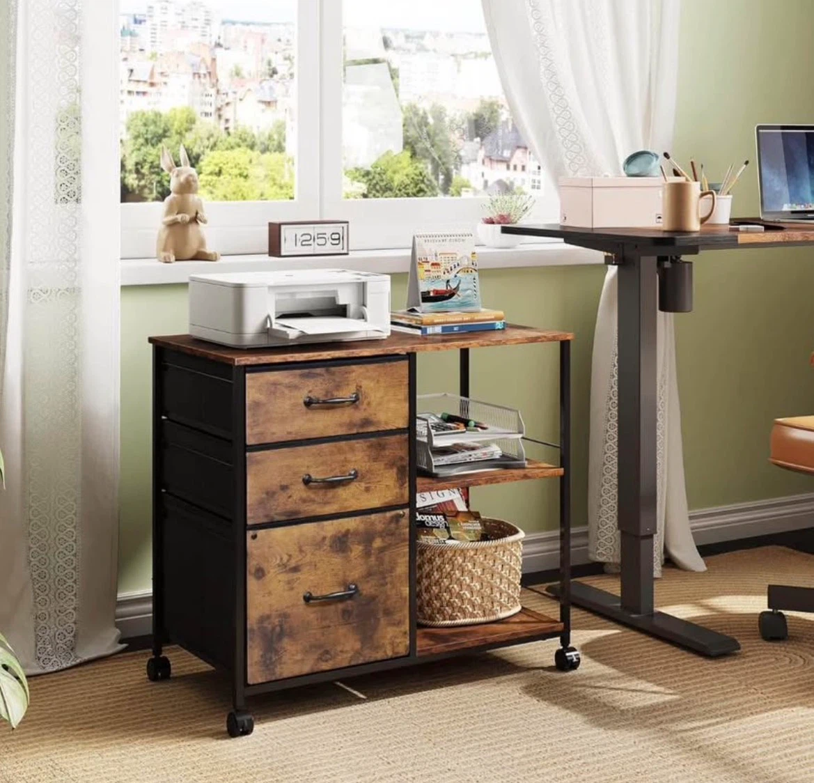 DEVAİSE 3 Drawer Mobile File Cabinet Rolling Printer Stand - photo 3