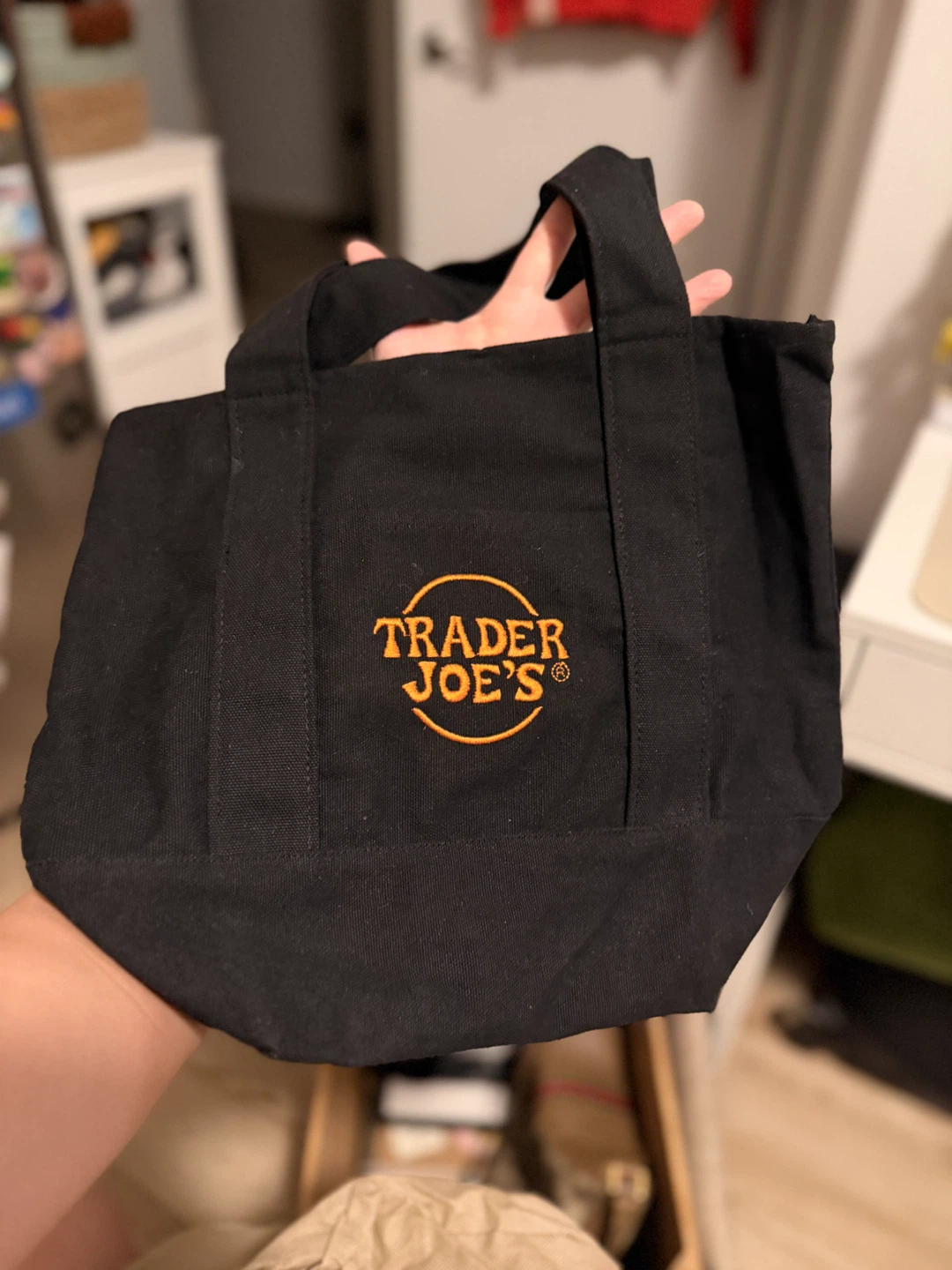 Trader Joe's Halloween Black Canvas Tote Bag