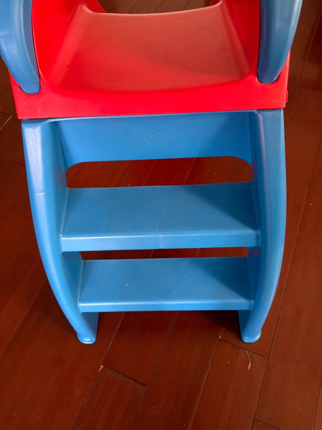 Red Plastic Toddler Slide with Blue Accents - photo 2