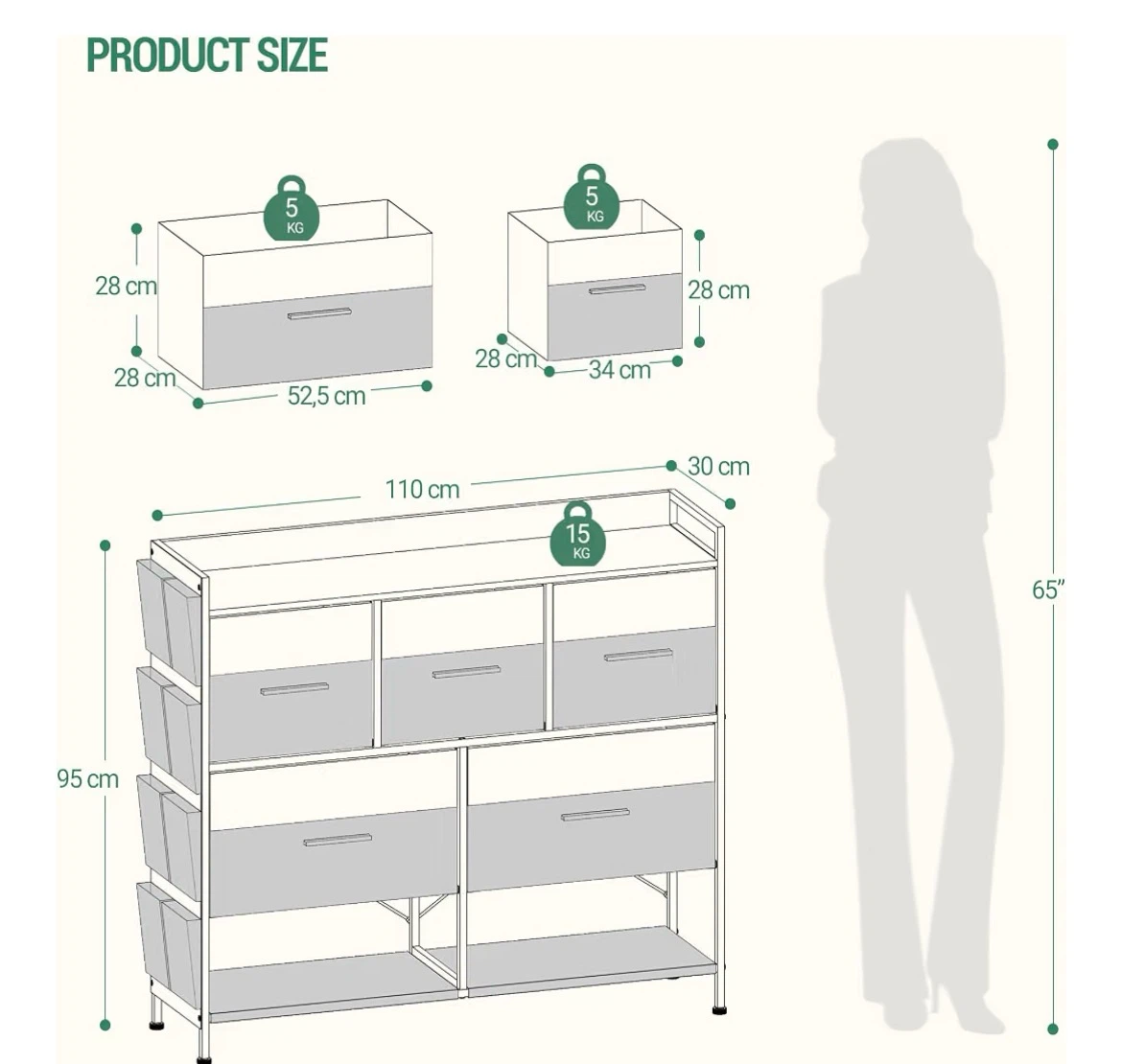 Hzuāneri 5 Drawer Chest with Shoe Rack - photo 3