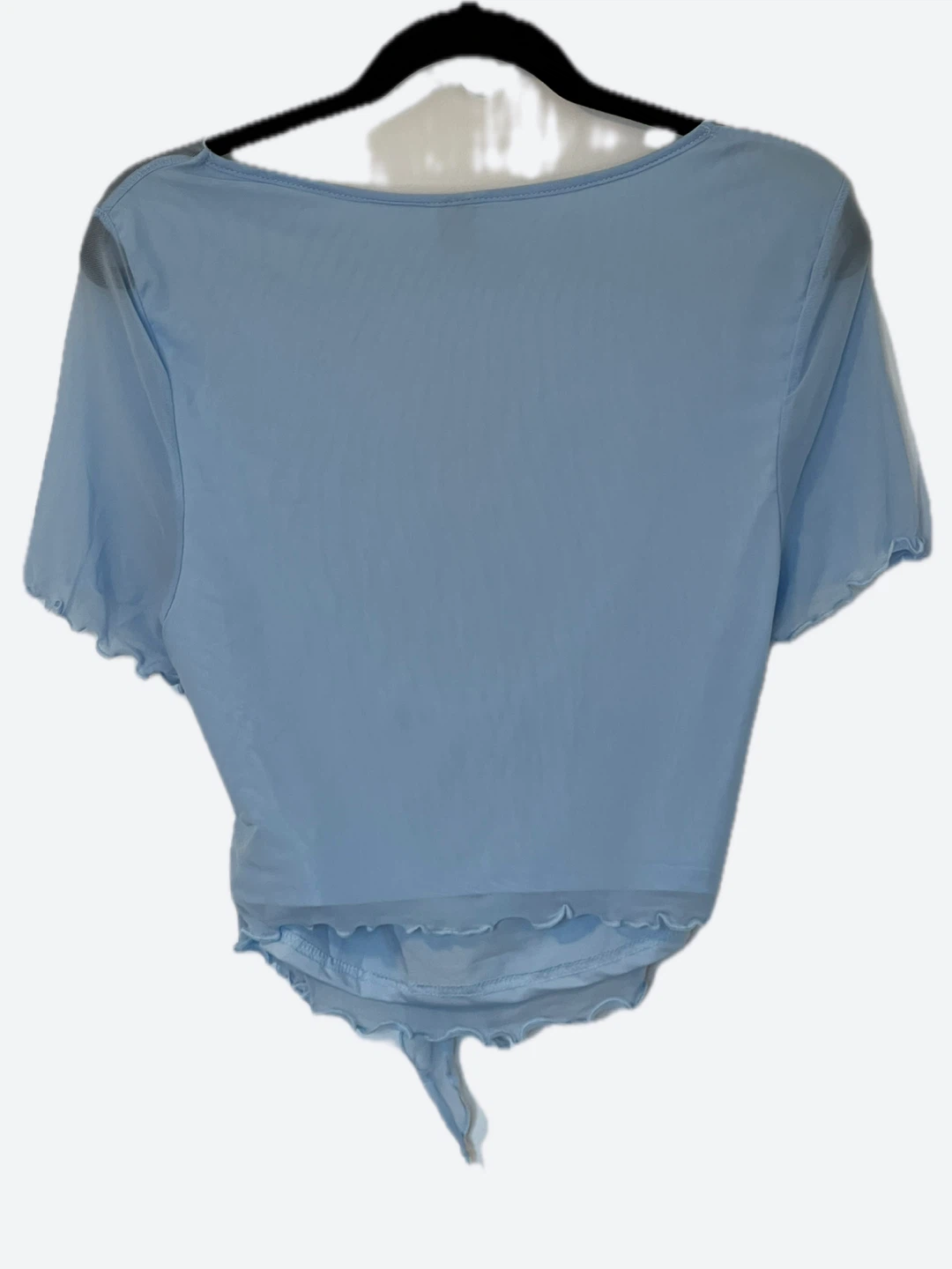 SHEIN CURVE Blue Sheer Tie-Front Top 1XL - photo 4