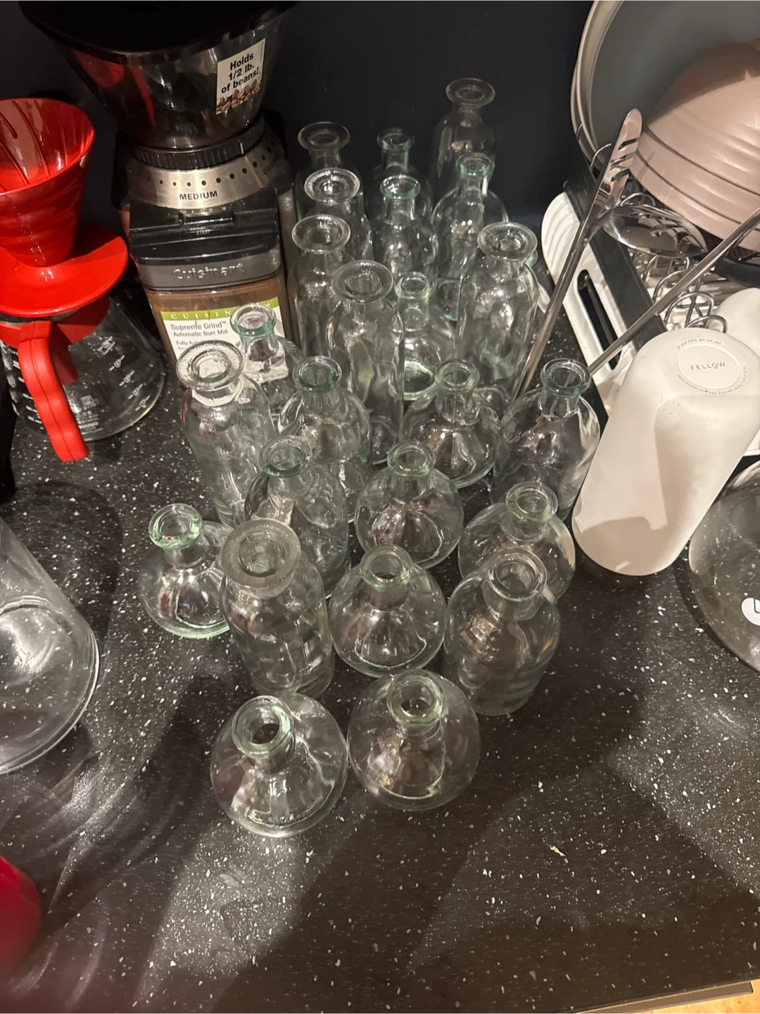 Assorted Clear Glass Bud Vases