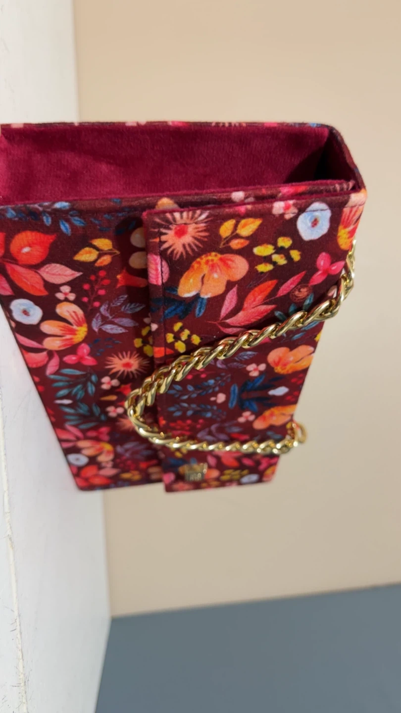 Fabric Clutch with Chain - Floral Design - photo 2