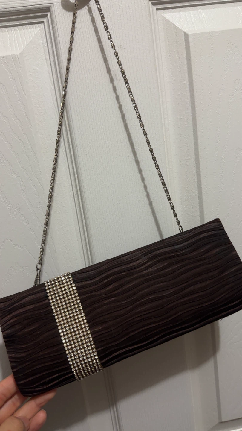 Brown Clutch with Rhinestone Embellishment - photo 2