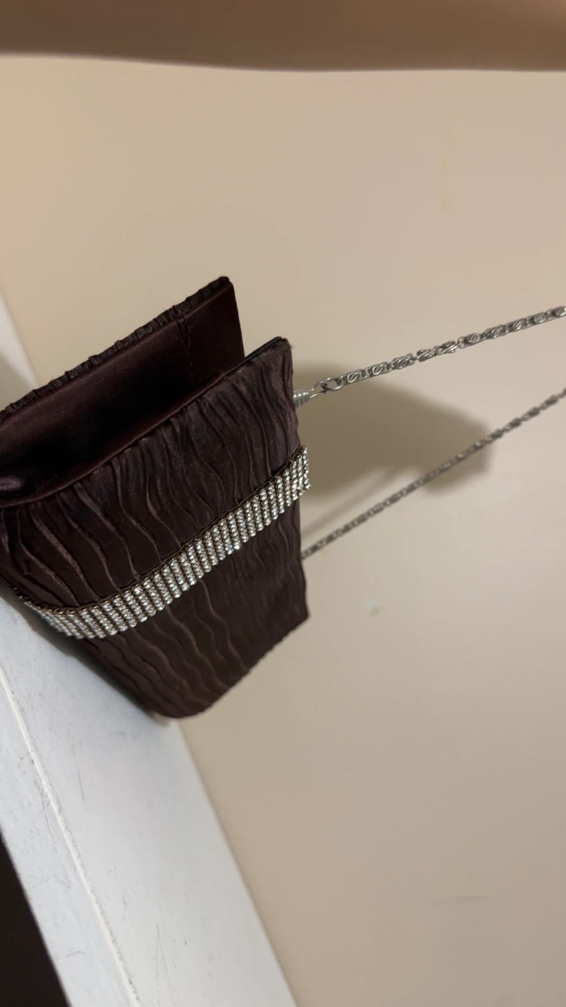 Brown Clutch with Rhinestone Embellishment - photo 3