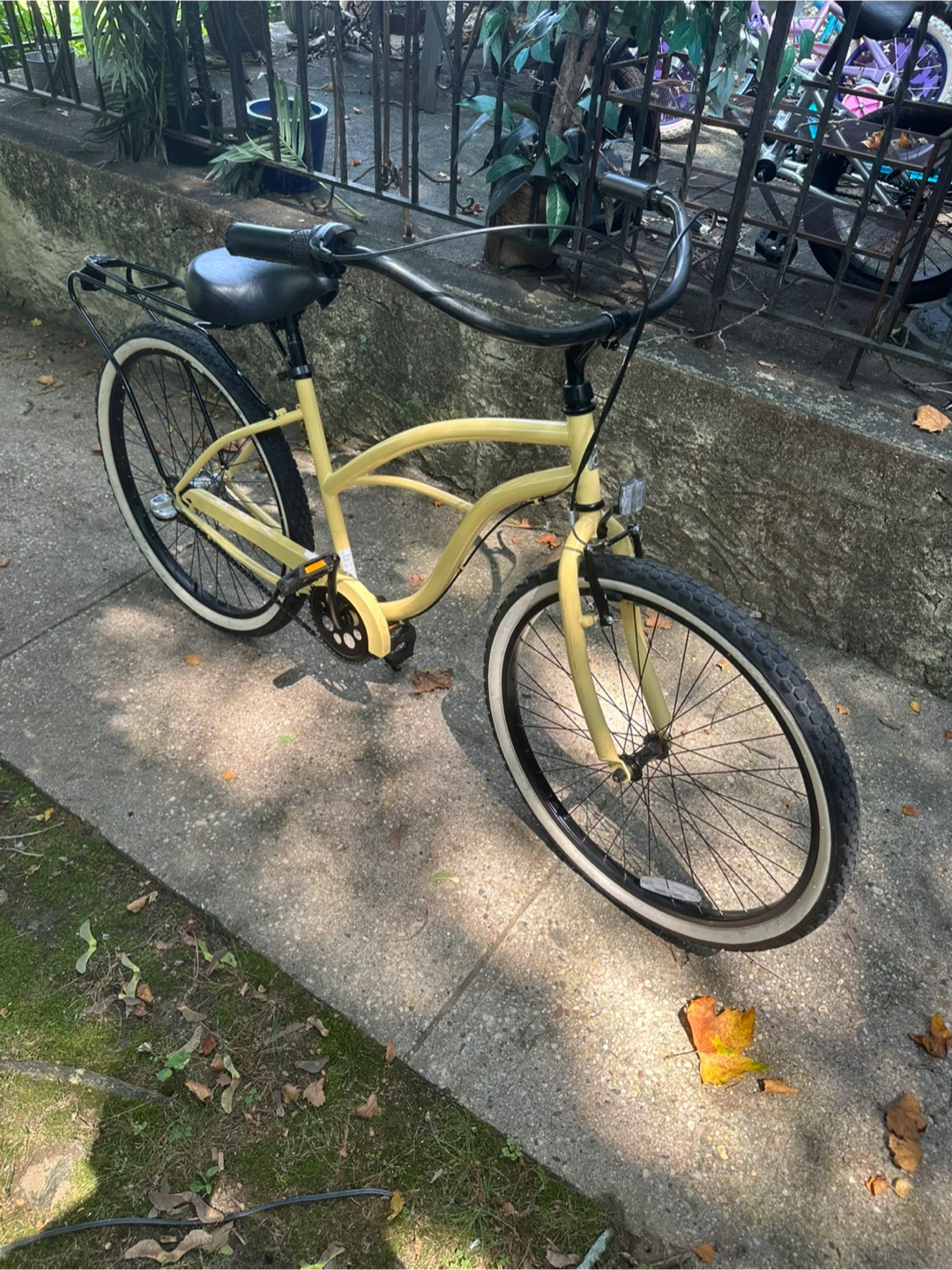 Yellow Cruiser Bicycle with Rack