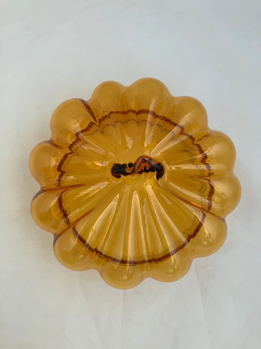 EMPOLI Amber Glass Pumpkin Jar with Lid, Italy - photo 5