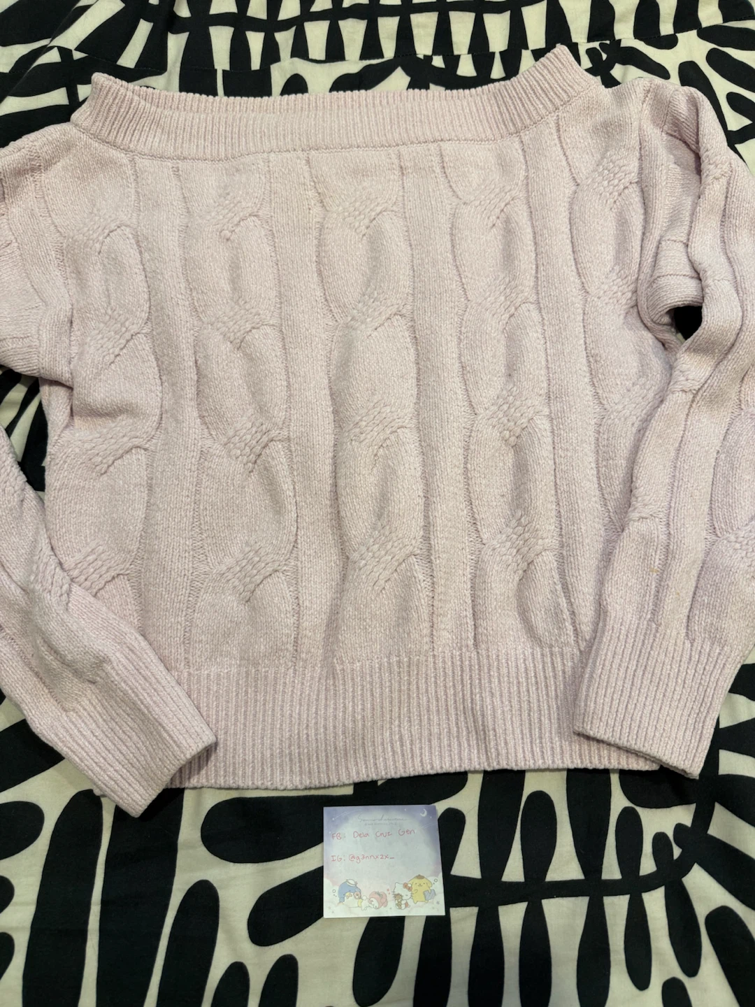 GARAGE Pink Cable Knit Sweater