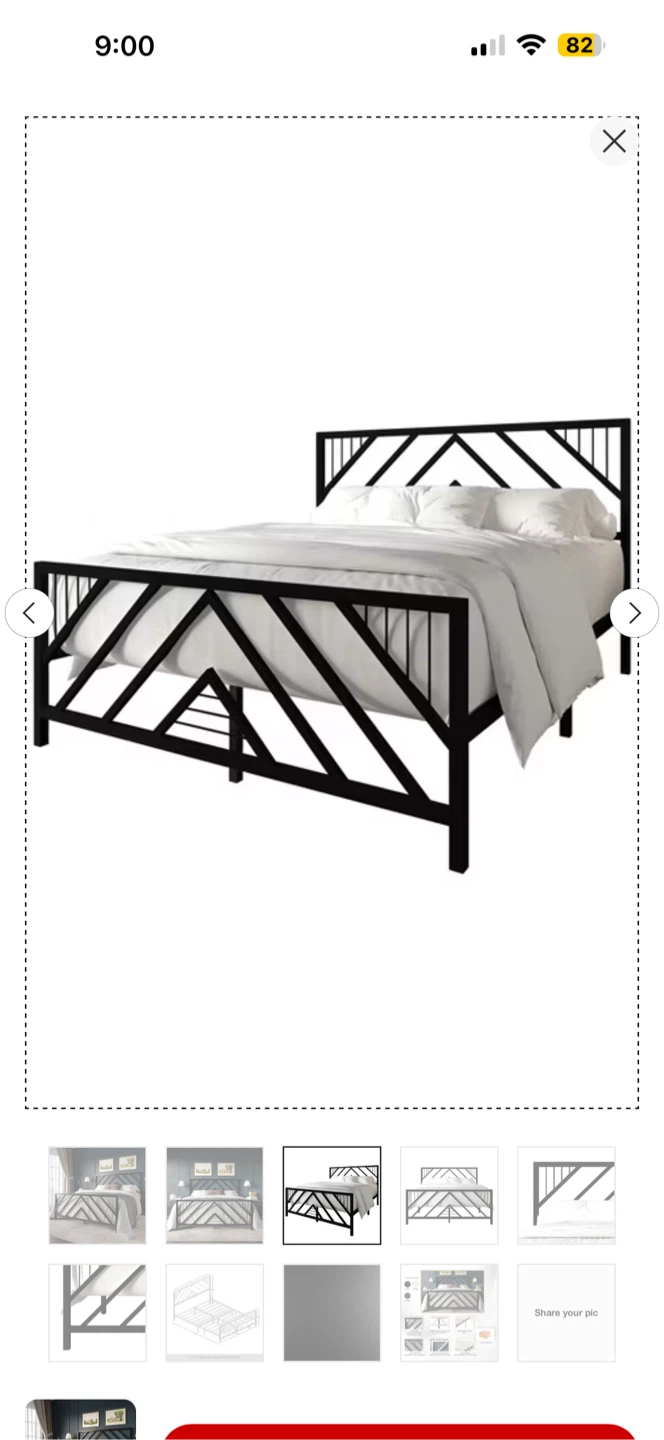 ChaletPosh Full Size Metal Platform Bed in Black - photo 2