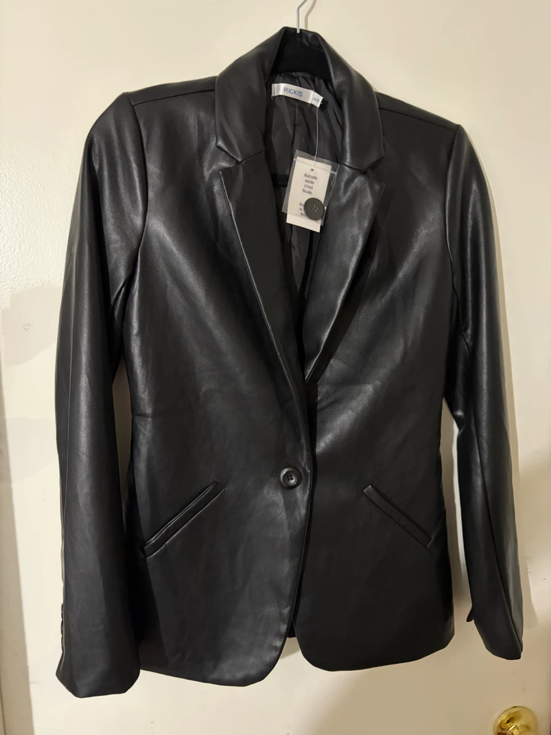 Women’s size XS Rickis black faux leather blazer