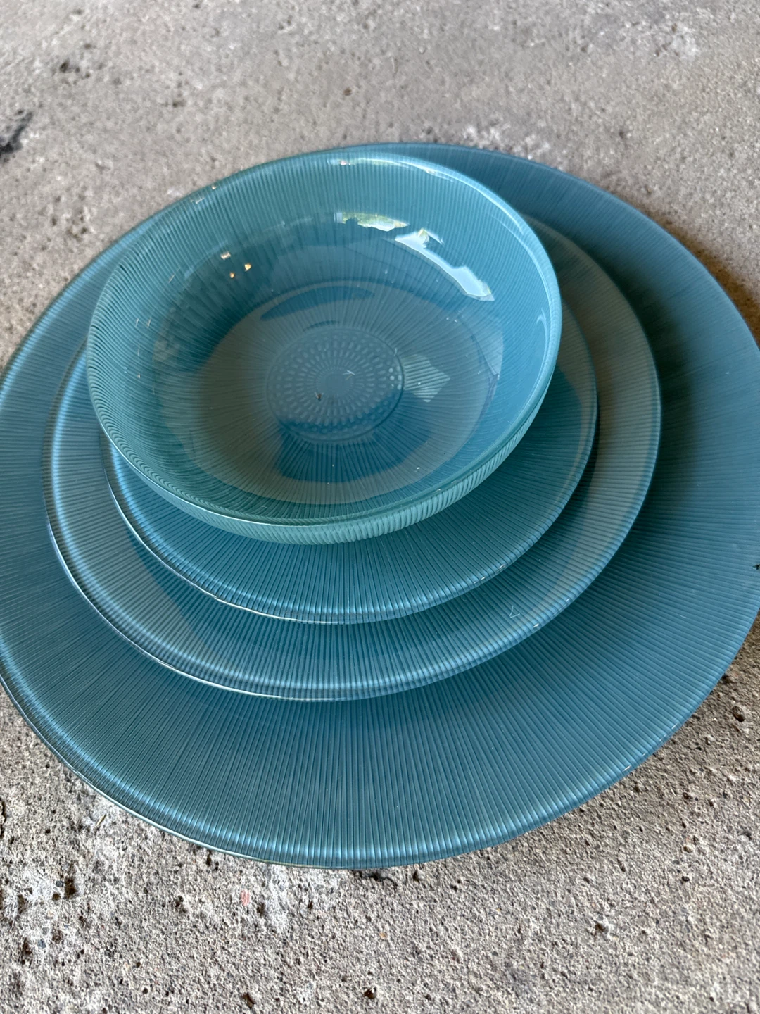Teal Glass Dinnerware Set - photo 2