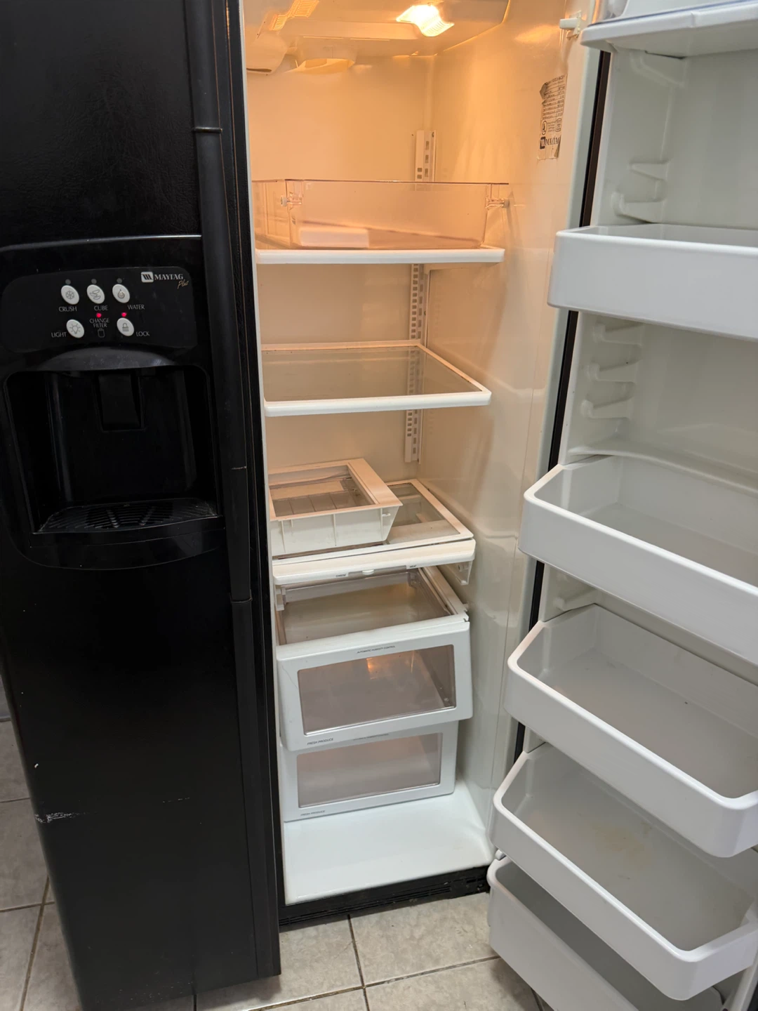 Black Maytag Side-by-Side Refrigerator - photo 2