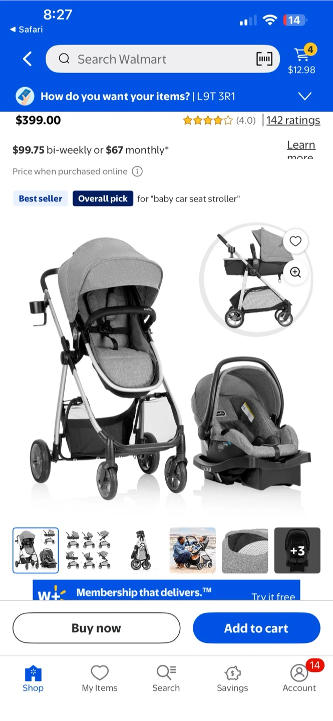 Evenflo infant car seat and stroller combo - photo 3