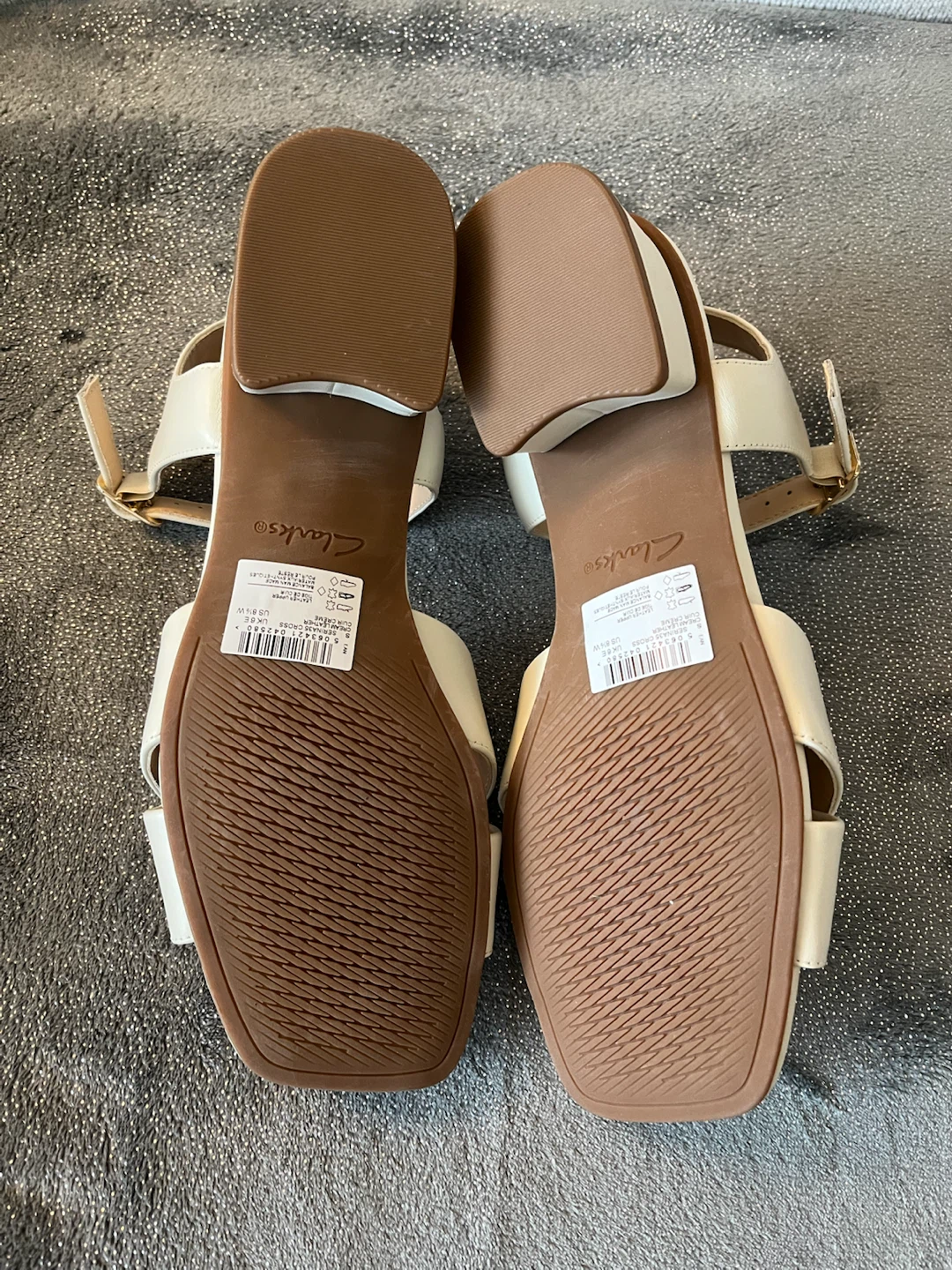 Clarks White Leather Block Heel Sandals - photo 4