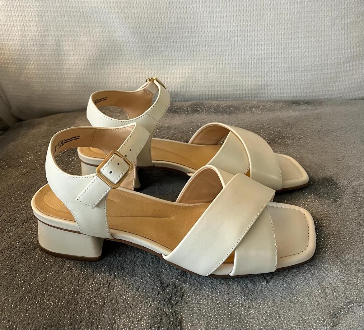 Clarks White Leather Block Heel Sandals - photo 5