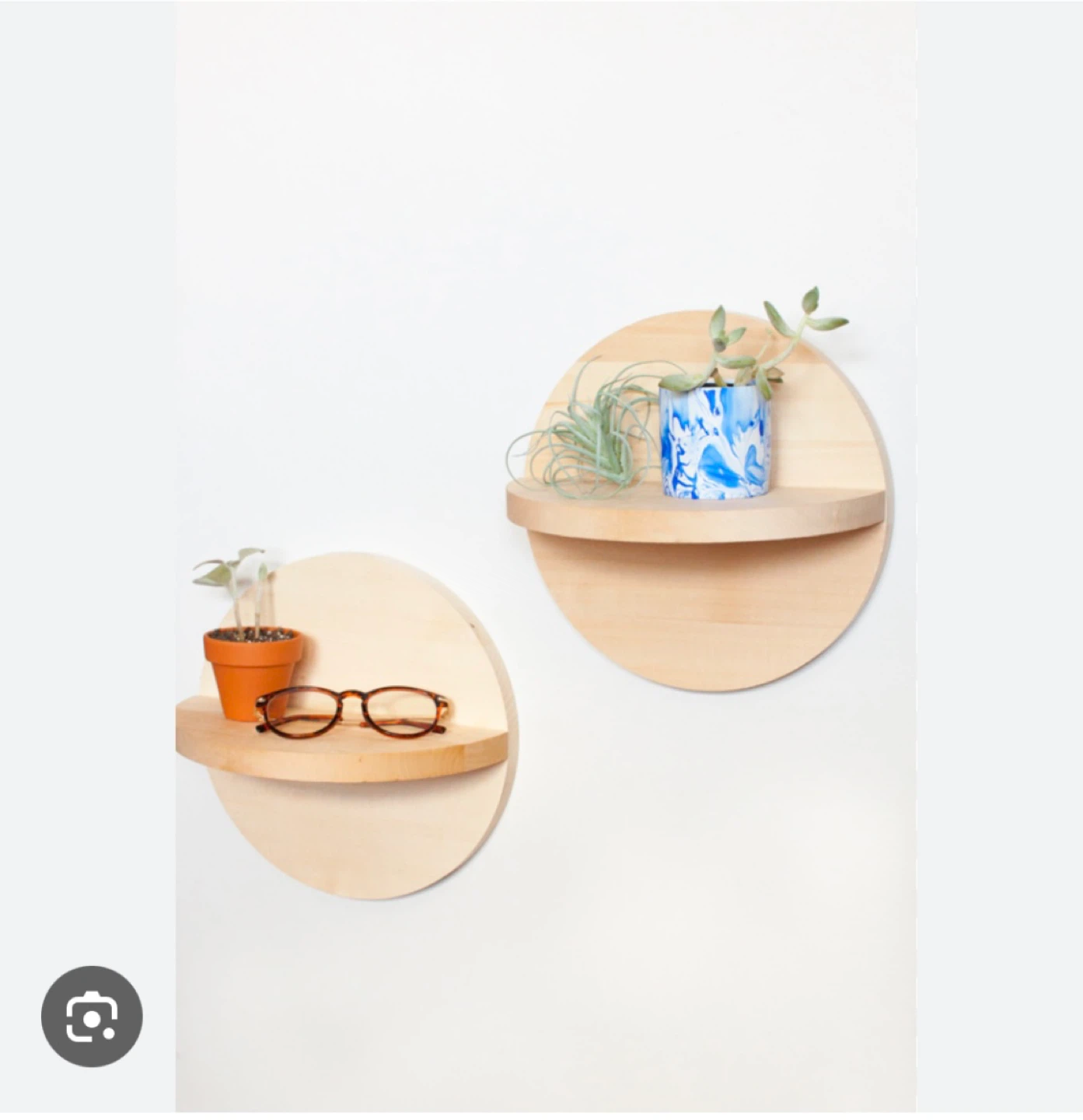 Set of 2 Wood Wall Shelves