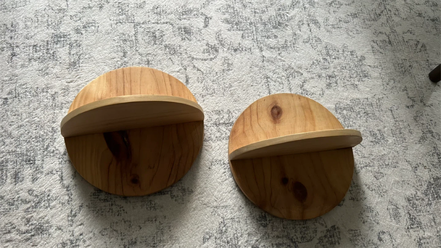 Set of 2 Wood Wall Shelves - photo 2