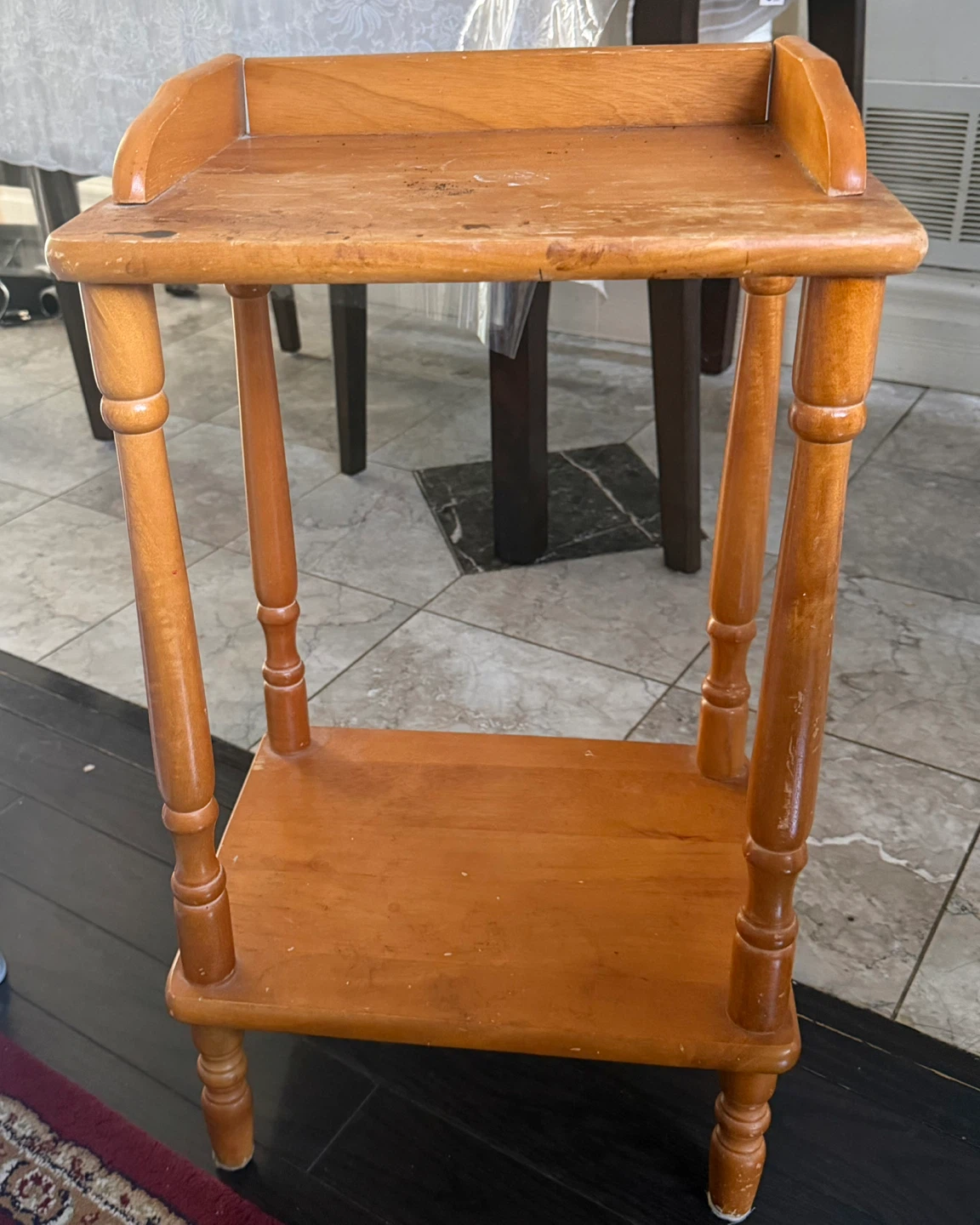 Wooden Two-Tier Side Table
