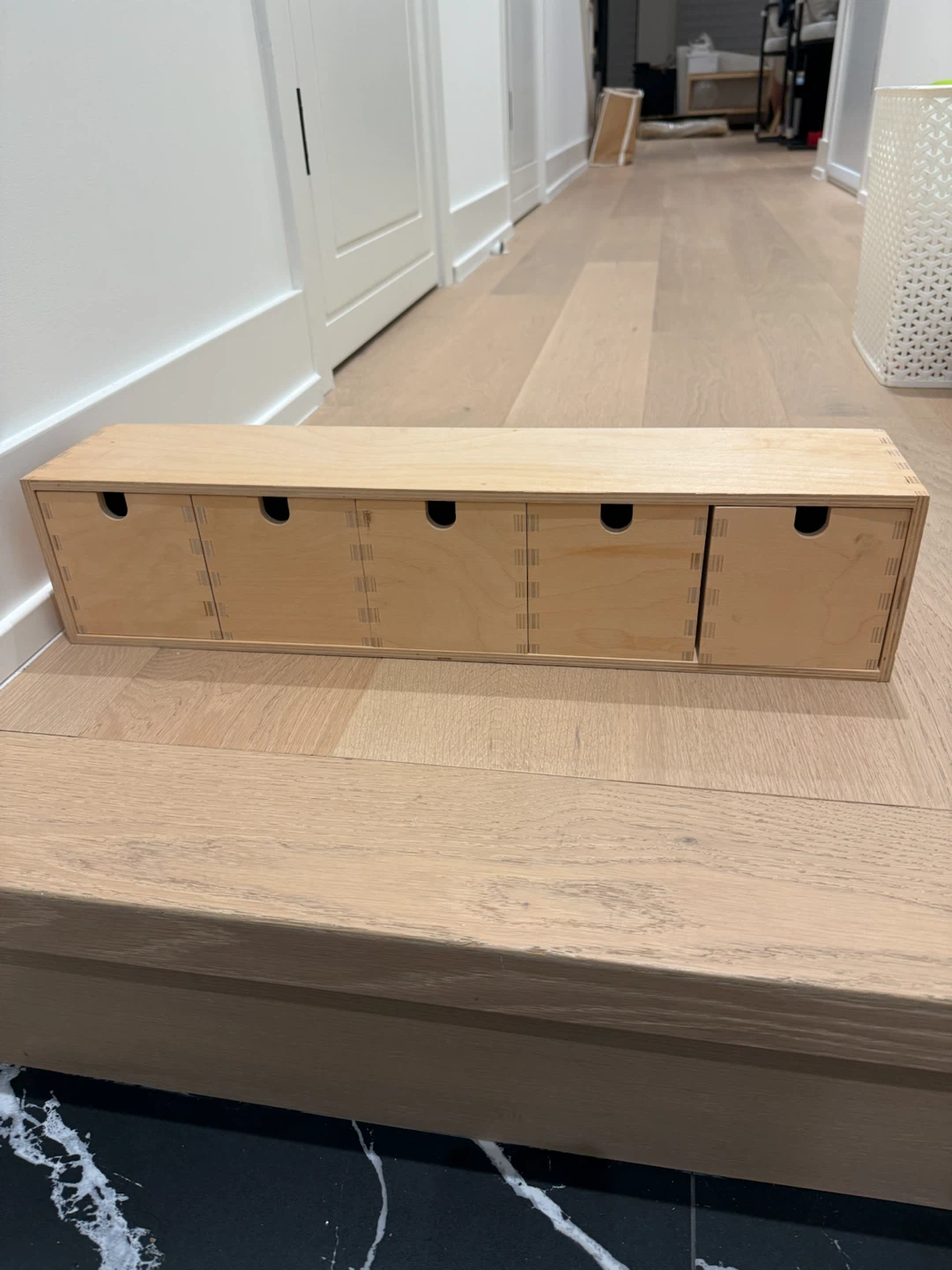 Wooden Storage Box with Drawers