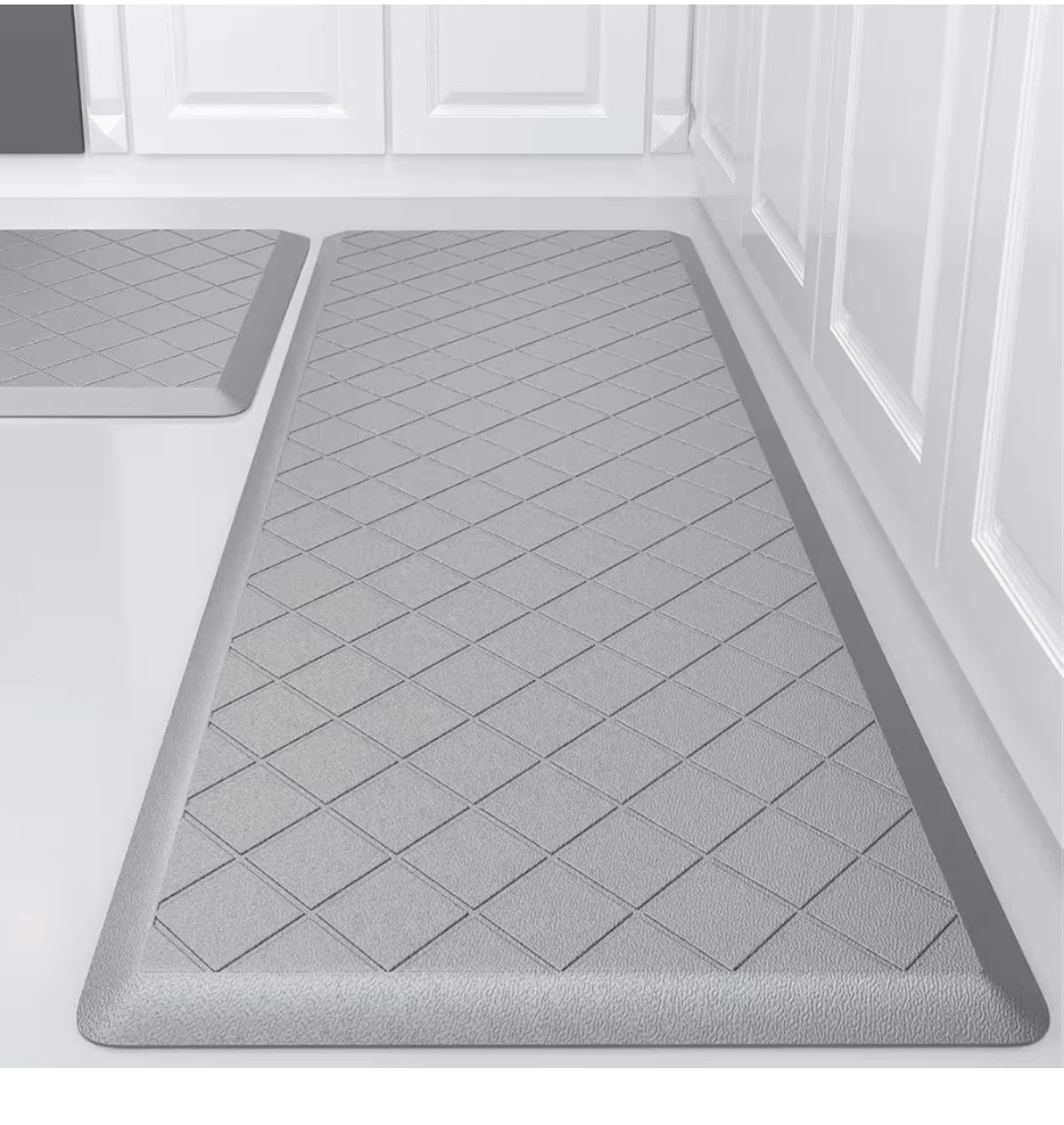 Grey Anti-Fatigue Kitchen Mat Set