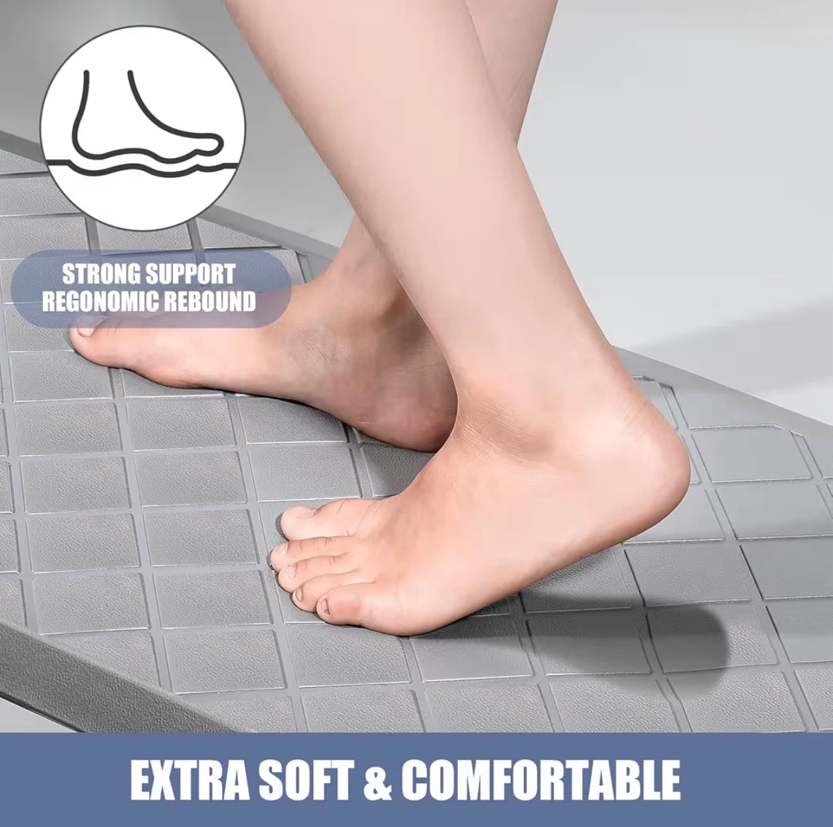Grey Anti-Fatigue Kitchen Mat Set - photo 3
