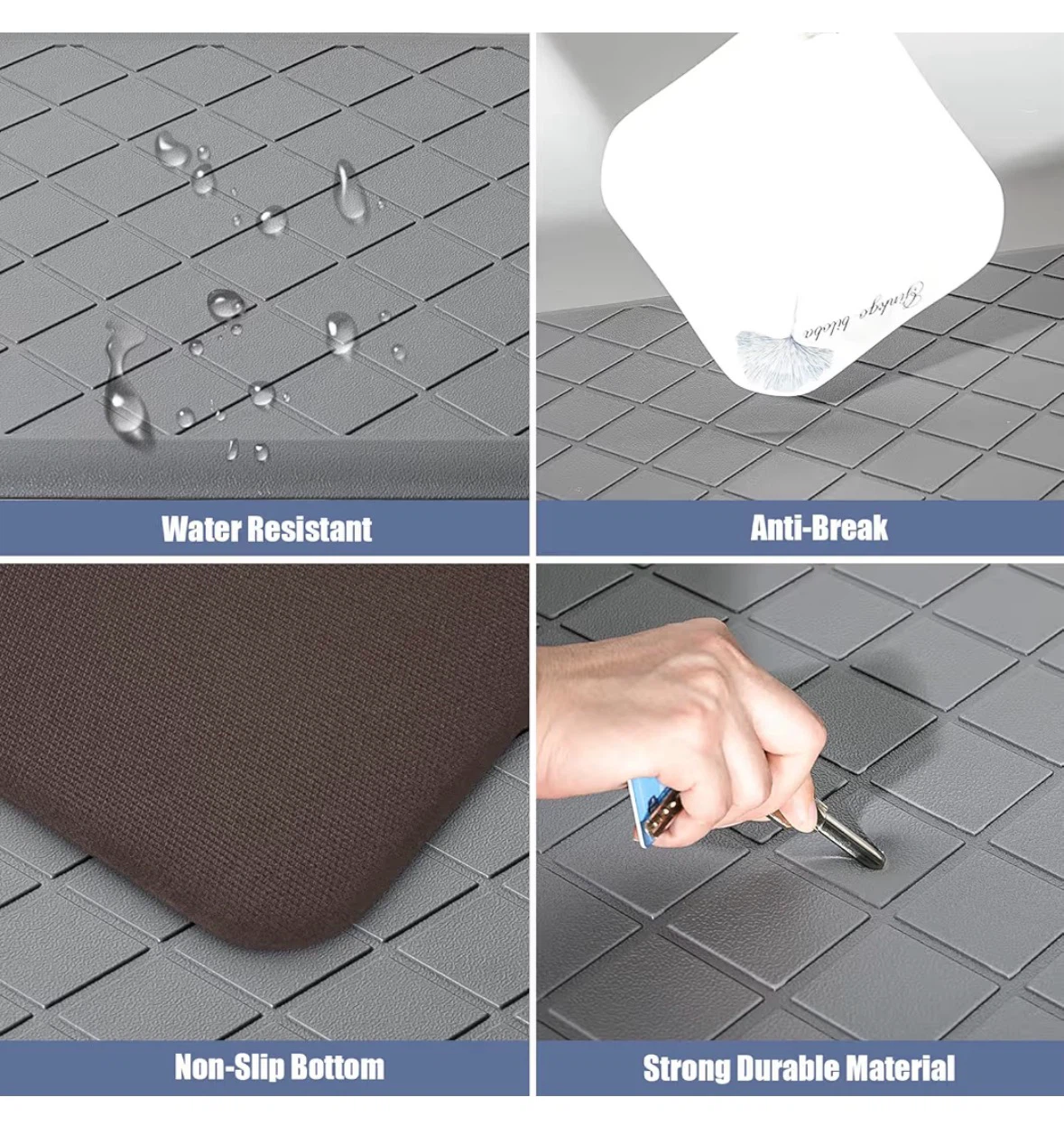 Grey Anti-Fatigue Kitchen Mat Set - photo 5