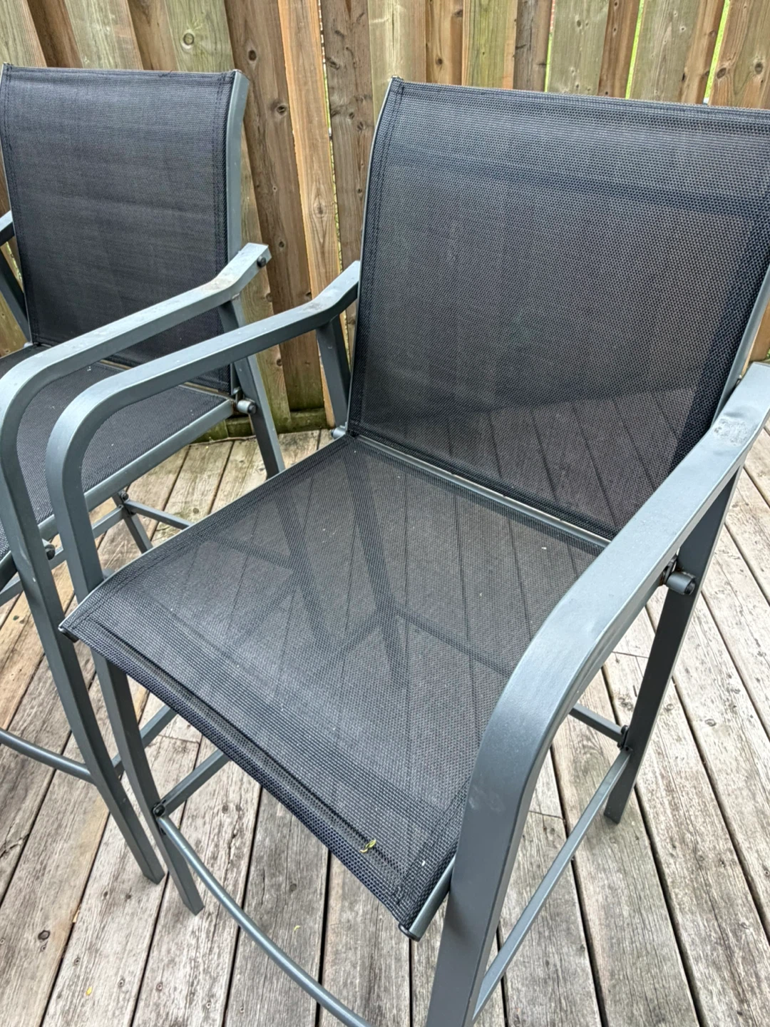 Set of 2 Black Outdoor Bar Stools - photo 2