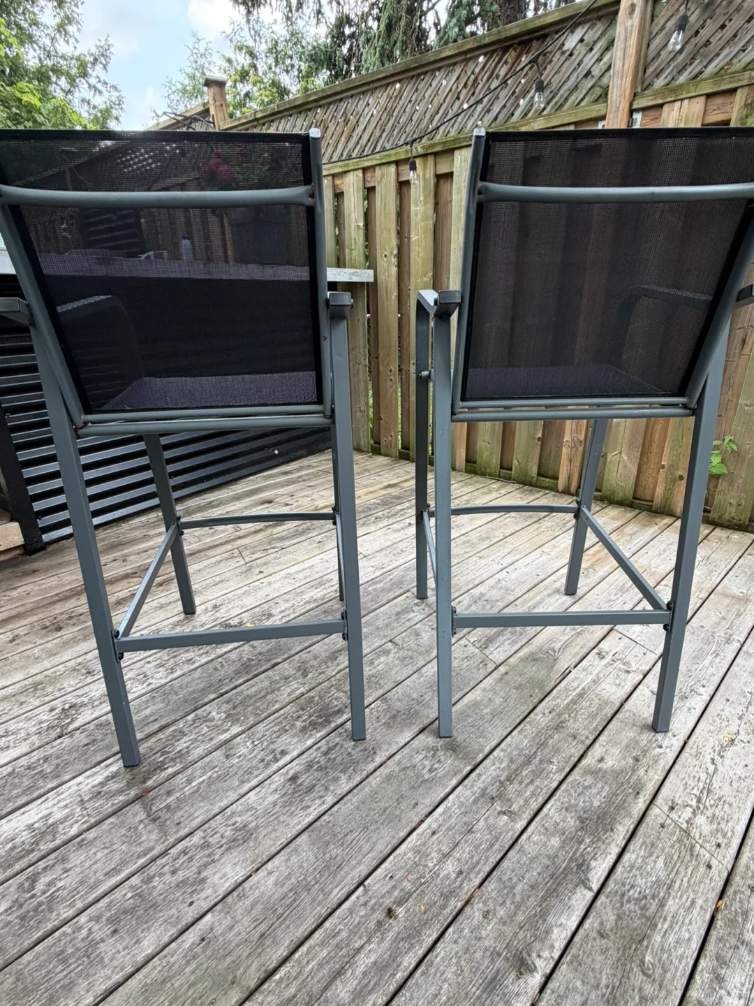 Set of 2 Black Outdoor Bar Stools - photo 3