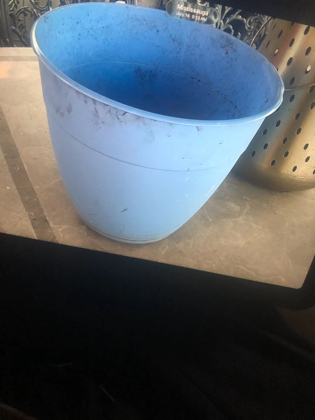 Light Blue Plastic Pot