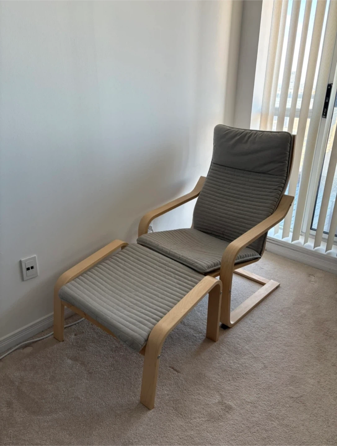 IKEA POÄNG Armchair and Footstool