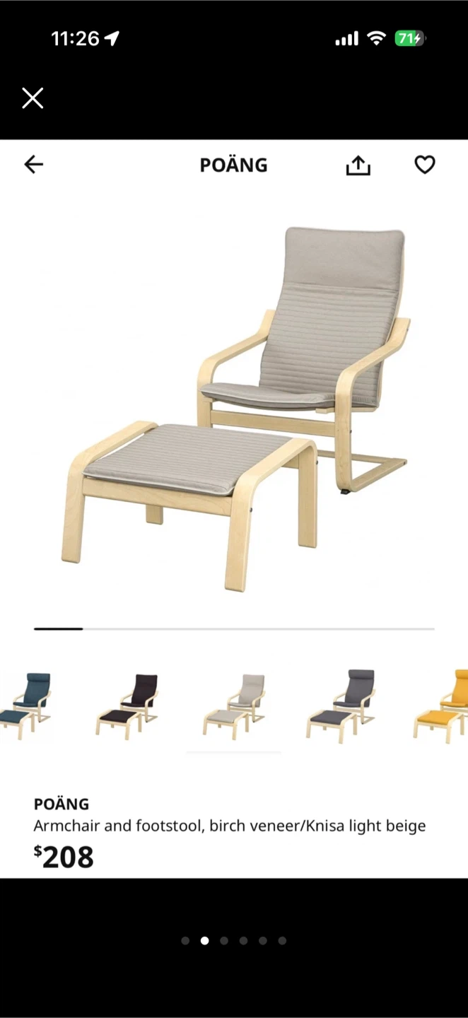 IKEA POÄNG Armchair and Footstool - photo 4
