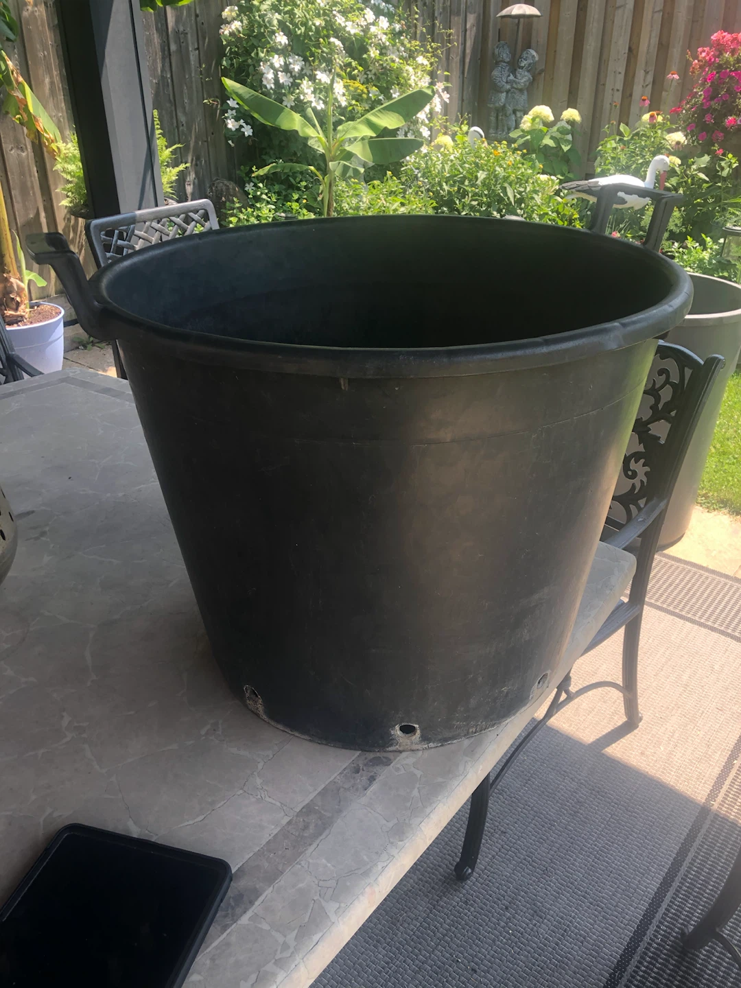 Large Black Plastic Plant Pot