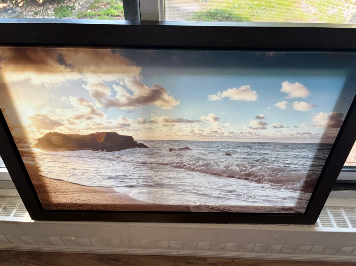Framed Beach Scene Wall Art