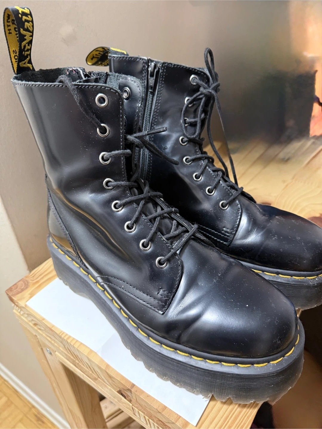 Dr. Martens Black Leather Platform Boots