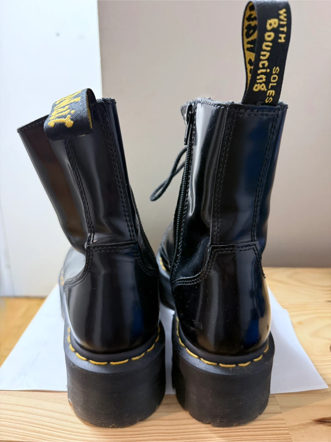 Dr. Martens Black Leather Platform Boots - photo 3