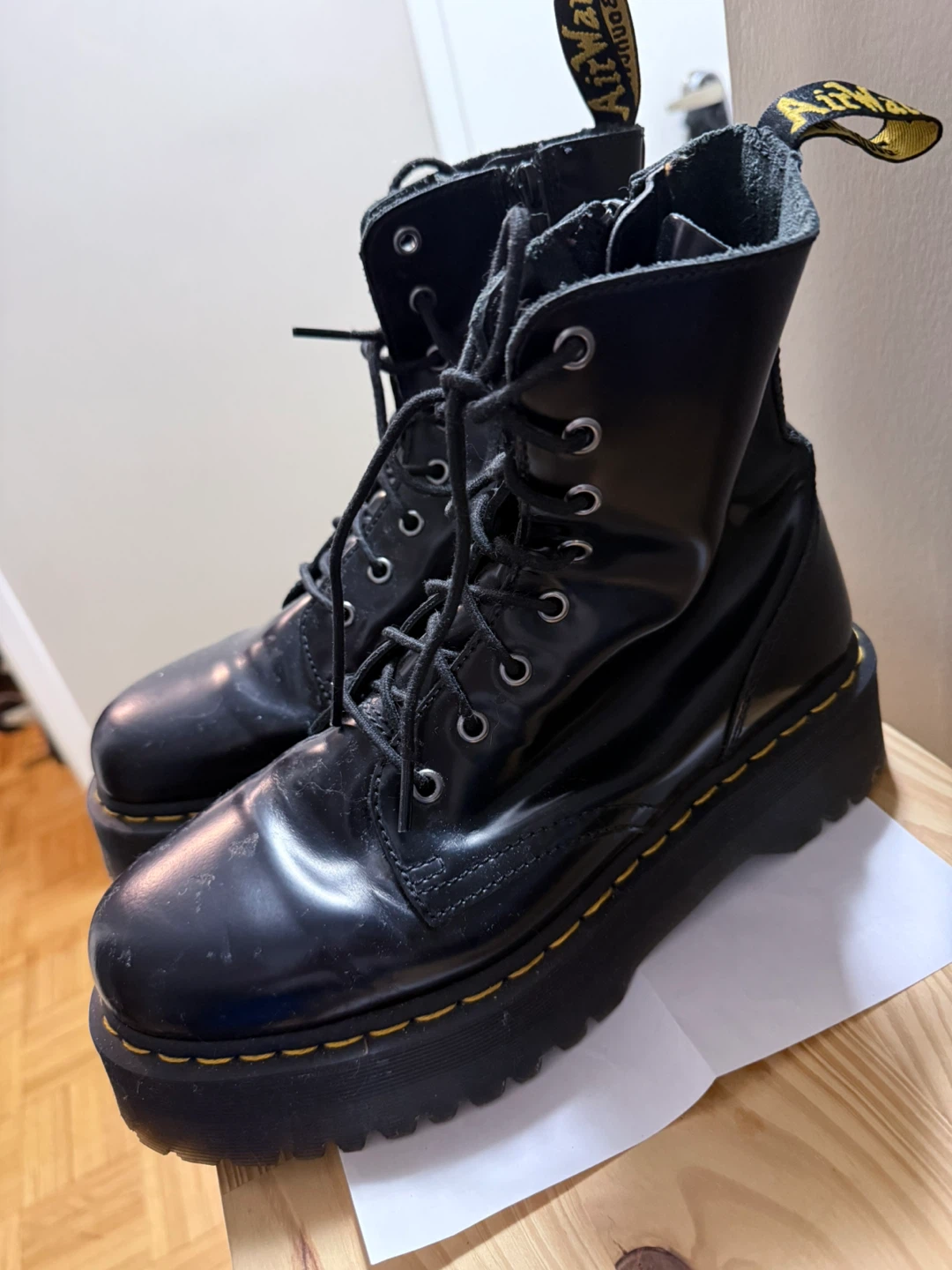 Dr. Martens Black Leather Platform Boots - photo 4
